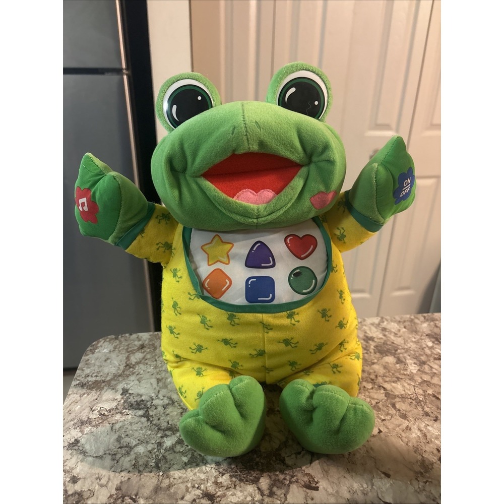 Vintage 1999 Leap Frog BABY TAD Hug & Learn Stuffed Animal Toy With Sound WORKS